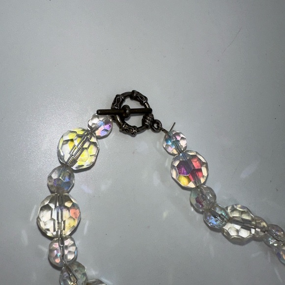 Handcrafted from vintage glass aurora borealis beaded necklace - Picture 7 of 7